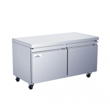 Glacier 60" Stainless Steel 2 solid doors undercounter cooler GUR-60