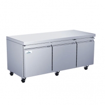 Glacier 72" Stainless steel 3 Solid doors undercounter cooler GUR-72