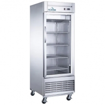 Glacier GF-1G 27" Stainless Steel Right Hinged Glass 1 Door Freezer 