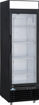 Glacier GM-1F 27" Black Exterior Right Hinged Glass 1 Door Freezer 