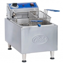 Globe PF10E-C Electric Counter Top Single Well Deep Fryer 120V 10Lbs Total Capacity
