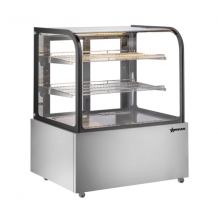 Omcan 48389 49" Floor Model Display Warmer 2 Shelves Curved Front Glass