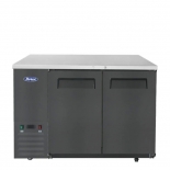 Atosa 48" Black Exterior Hinged Solid 2 Doors Shallow Depth Back Bar Cooler SBB48GRAUS2