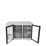 Atosa 48" Stainless Steel Hinged Glass 2 Doors Shallow Depth Back Bar Cooler SBB48GGRAUS1