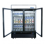 ATOSA 54" Black Exterior Hinged Glass 2 Doors Freezer MCF8721ES