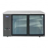 Atosa 59" Black Exterior Hinged Glass 2 Doors Shallow Depth Back Bar Cooler SBB59GGRAUS2