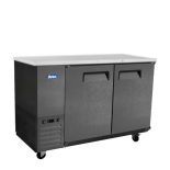 Atosa 59" Black Exterior Hinged Solid 2 Doors Shallow Depth Back Bar Cooler SBB59GRAUS2