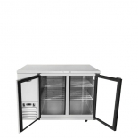 Atosa 59" Stainless Steel Hinged Glass 2 Doors Shallow Depth Back Bar Cooler SBB59GGRAUS1