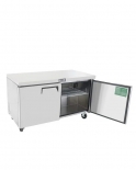 ATOSA  60" Stainless Steel Hinged Solid 2 Door Undercounter Freezer MGF8407GR