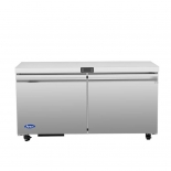 ATOSA 60" Stainless Steel Hinged Solid 2 Door Under Counter Freezer AUF60SD