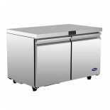 ATOSA 60" Stainless Steel Hinged Solid 2 Door Under Counter Freezer AUF60SD