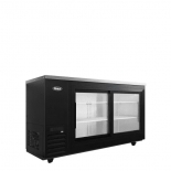 Atosa 69" Black Exterior Sliding Glass 2 Doors Shallow Depth Back Bar Cooler SBB69SGGRAUS2