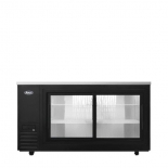 Atosa 69" Black Exterior Sliding Glass 2 Doors Shallow Depth Back Bar Cooler SBB69SGGRAUS2