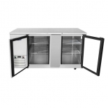 ATOSA 69" Stainless Steel Hinged Glass 2 Door Back Bar Cooler MBB69GGR 