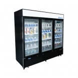 ATOSA 82" Black Exterior Hinged Glass 3 Door Freezer MCF8728GR