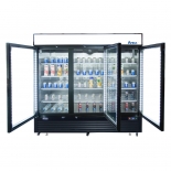 ATOSA 82" Black Exterior Hinged Glass 3 Door Freezer MCF8728GR