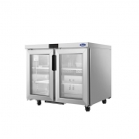 ATOSA AUR36GD 36" Stainless Steel Hinged Glass 2 Doors Under Counter Cooler 