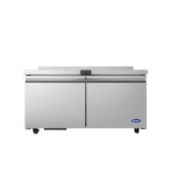 ATOSA AWR60SD 60" Stainless Steel Worktop Cooler with Backsplash Hinged Solid 2 Doors