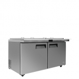 ATOSA MSF8307GR-NTCV Refrigerated 60" MEGA Top Sandwich Prep. Table with Night Covers and 24 x 1/6 poly pans 