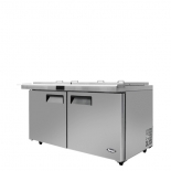 ATOSA MSF8307GR-NTCV Refrigerated 60" MEGA Top Sandwich Prep. Table with Night Covers and 24 x 1/6 poly pans 