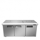 ATOSA MSF8308GR-NTCV Refrigerated 72" MEGA Top Sandwich Prep. Table with Night Covers and 30 x 1/6 poly pans 