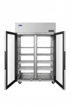 ATOSA PLUS-R2-GS-S-PT Top Mount Compressor Pass Thru Hinged FRONT Glass 2 Doors Cooler