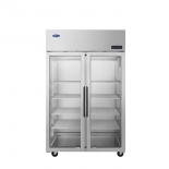 ATOSA PLUS-R2-GS-S-PT Top Mount Compressor Pass Thru Hinged FRONT Glass 2 Doors Cooler