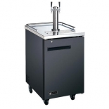 EFI CBBDD1-24CC 1 Keg Solid Door Black Exterior Steel Direct Draw Beer Dispenser with 2 Taps