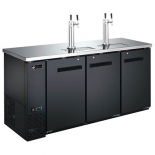 EFI CBBDD3-72CC 3 Kegs Solid Door Black Exterior Steel Direct Draw Beer Dispenser with 4 Taps