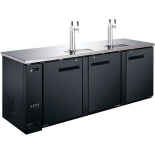 EFI CBBDD3-90CC 4 Kegs Solid Door Black Exterior Steel Direct Draw Beer Dispenser with 4 Taps
