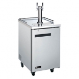 EFI CBBSDD1-24CC 1 Keg Solid Door Stainless Steel Direct Draw Beer Dispenser with 2 Taps