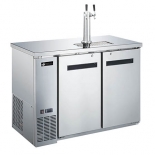 EFI CBBSDD2-48CC 2 Kegs Solid Door Stainless Steel Direct Draw Beer Dispenser with 2 Taps