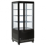EFI CGSM-1738-B 17" Black Square Glass Refrigerated Display Case 4 Sides Glass
