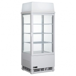 EFI CGSM-1738-W-L 17" Black Square Glass Refrigerated Display Case 4 Sides Glass with Top Light Box