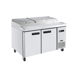 EFI CPDR2-67VC 67" Hinge Solid Stainless Steel 2 Doors Pizza Prep Cooler