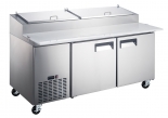 EFI CPDR2-67VCX 67" Hinge Solid Stainless Steel 2 Doors Pizza Prep Cooler