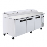 EFI CPDR3-93VC 93" Hinge Solid Stainless Steel 3 Doors Pizza Prep Cooler