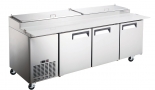 EFI CPDR3-93VCX 93" Hinge Solid Stainless Steel 3 Doors Pizza Prep Cooler