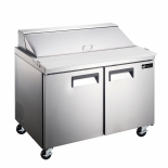 EFI CSDR2-36VCX 36" Stainless Steel Hinged Solid 2 Doors Prep Cooler Salad / Sandwich Table