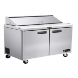 EFI CSDR2-60VC 60" Stainless Steel Hinged Solid 2 Doors Prep Cooler Salad / Sandwich Table