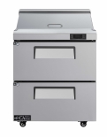 EFI CSDW2-27VC 27" Stainless Steel 2 Drawer Prep Cooler Salad Table / Sandwich Table