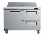 EFI CSDW2-48VC 48" Stainless Steel 2 Drawer wtih 1 Left Hinged Solid Door Prep Cooler Salad Table / Sandwich Table
