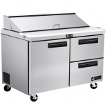EFI CSDW2-48VC 48" Stainless Steel 2 Drawer wtih 1 Left Hinged Solid Door Prep Cooler Salad Table / Sandwich Table