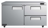 EFI CUDW2-60VC 60" 2-Drawers with 1 Door Left Hinged Solid Stainless Steel Undercounter Cooler