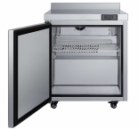 EFI CWDR1-27VC-L 27" Stainless Steel Left Hinged Solid 1 Door Worktop Cooler with Backsplash