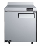 EFI CWDR1-27VC-L 27" Stainless Steel Left Hinged Solid 1 Door Worktop Cooler with Backsplash