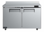 EFI CWDR2-48VC 48" Stainless Steel Hinged Solid 2 Doors Worktop Cooler with Backsplash