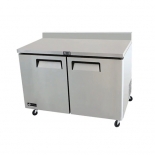 EFI CWDR2-60VC 60" Stainless Steel Hinged Solid 2 Doors Worktop Cooler with Backsplash