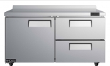 EFI CWDW2-60VC 60" Stainless Steel 2 Drawers with Left Hinged Solid 1 Door  Worktop Cooler with Backsplash