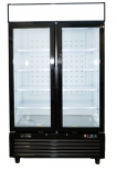 EFI F2-48GDVC 48" Black Exterior Hinged Glass 2-Doors Reach In Freezer Bottom Mount